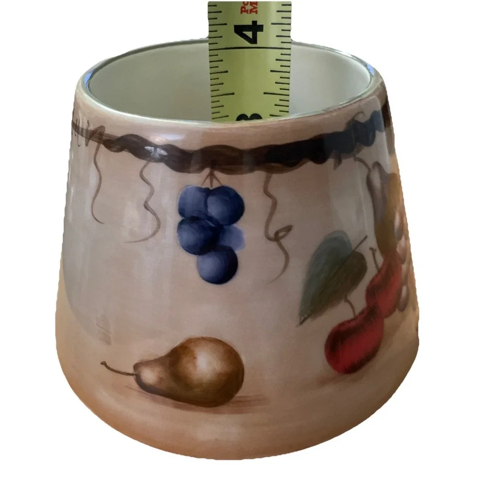 Home Interiors SONOMA VILLA Large Jar CANDLE SHADE Fruit Grapevine Apples Grapes
